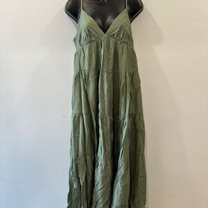Vici Green Tiered Maxi Sundress
